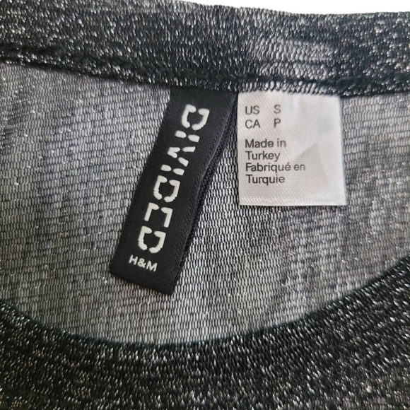 Divided Metallic Mesh Long Sleeve Crewneck Top Size Small - Picture 2 of 4